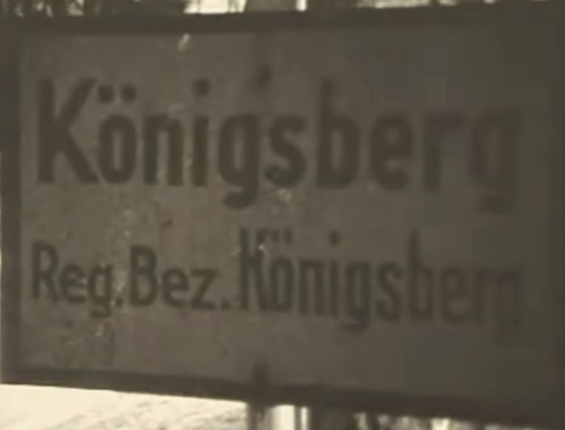 Ortsschild - Königsberg, Regierungsbezirk Königsberg, 1945